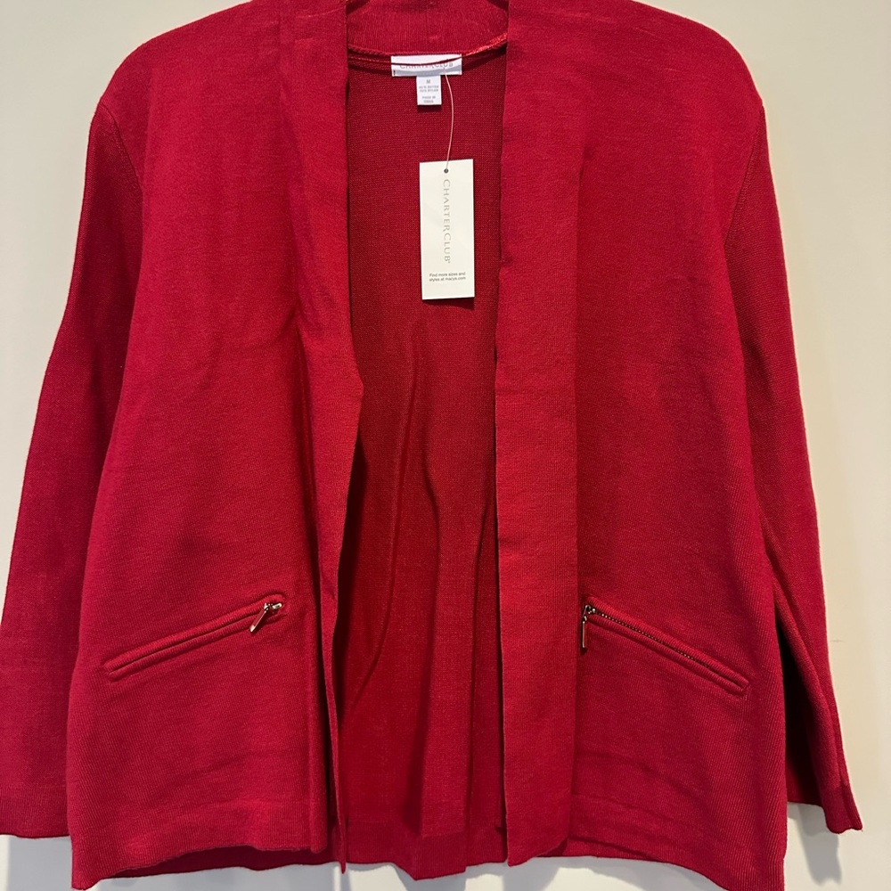 Charter Club Vibrant Red Jacket - NWT